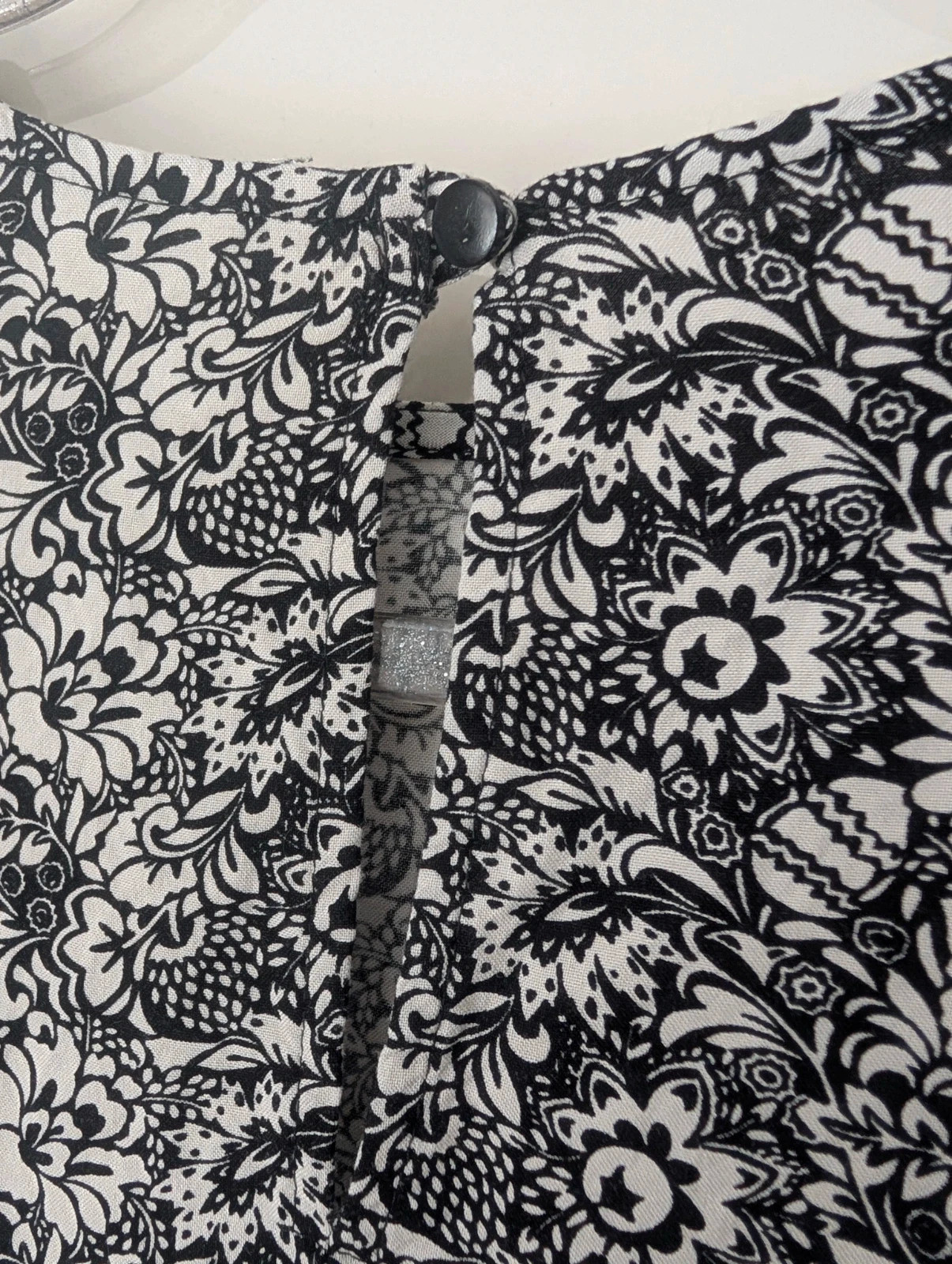 Black White Floral Blouse Puff Sleeves UK 12 – Primark – taille M / UK 12-14 3