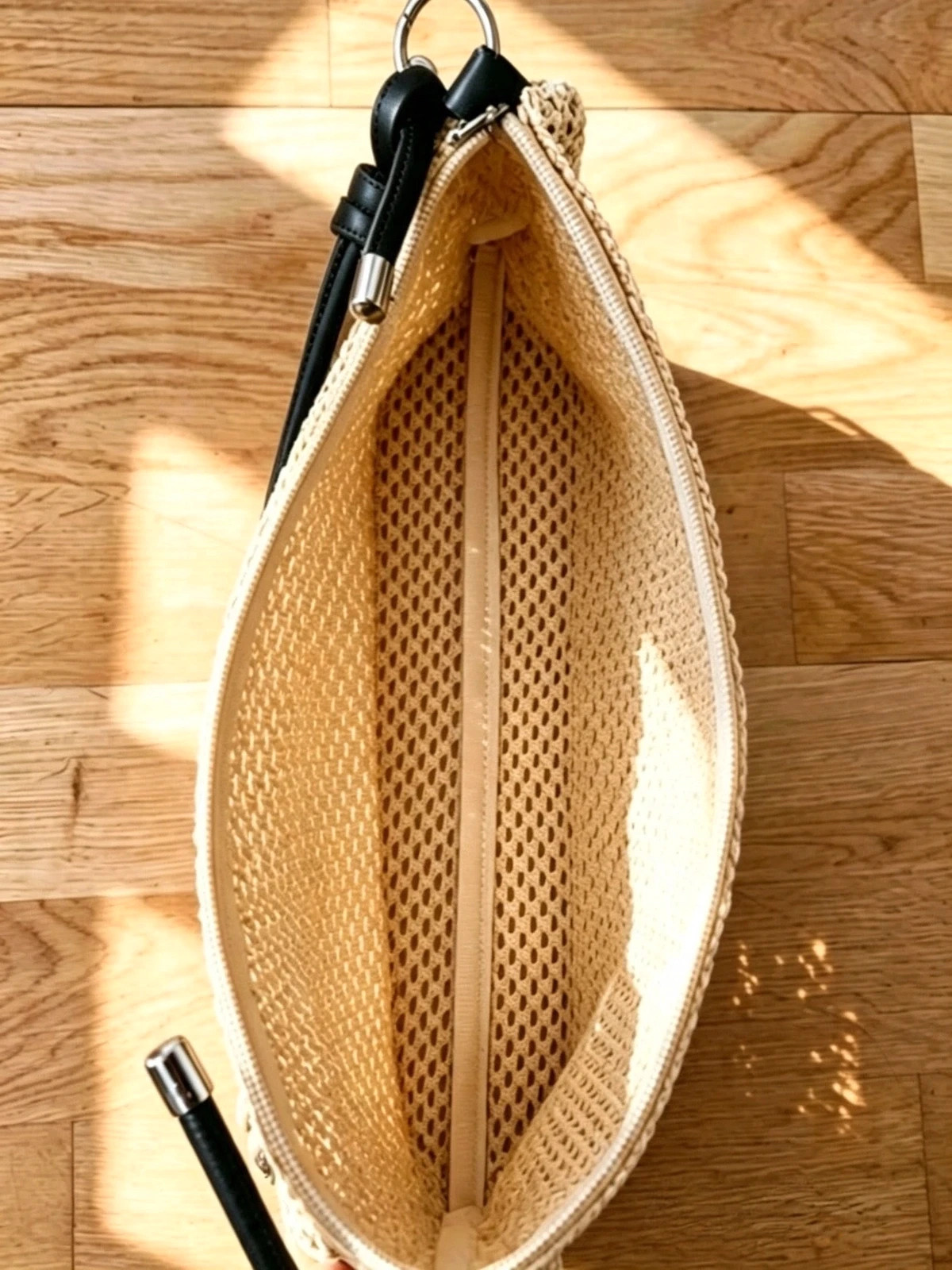 New Black Strap Straw Handbag Summer Coastal Beach Holiday Boho Festival Indie Hippie 3