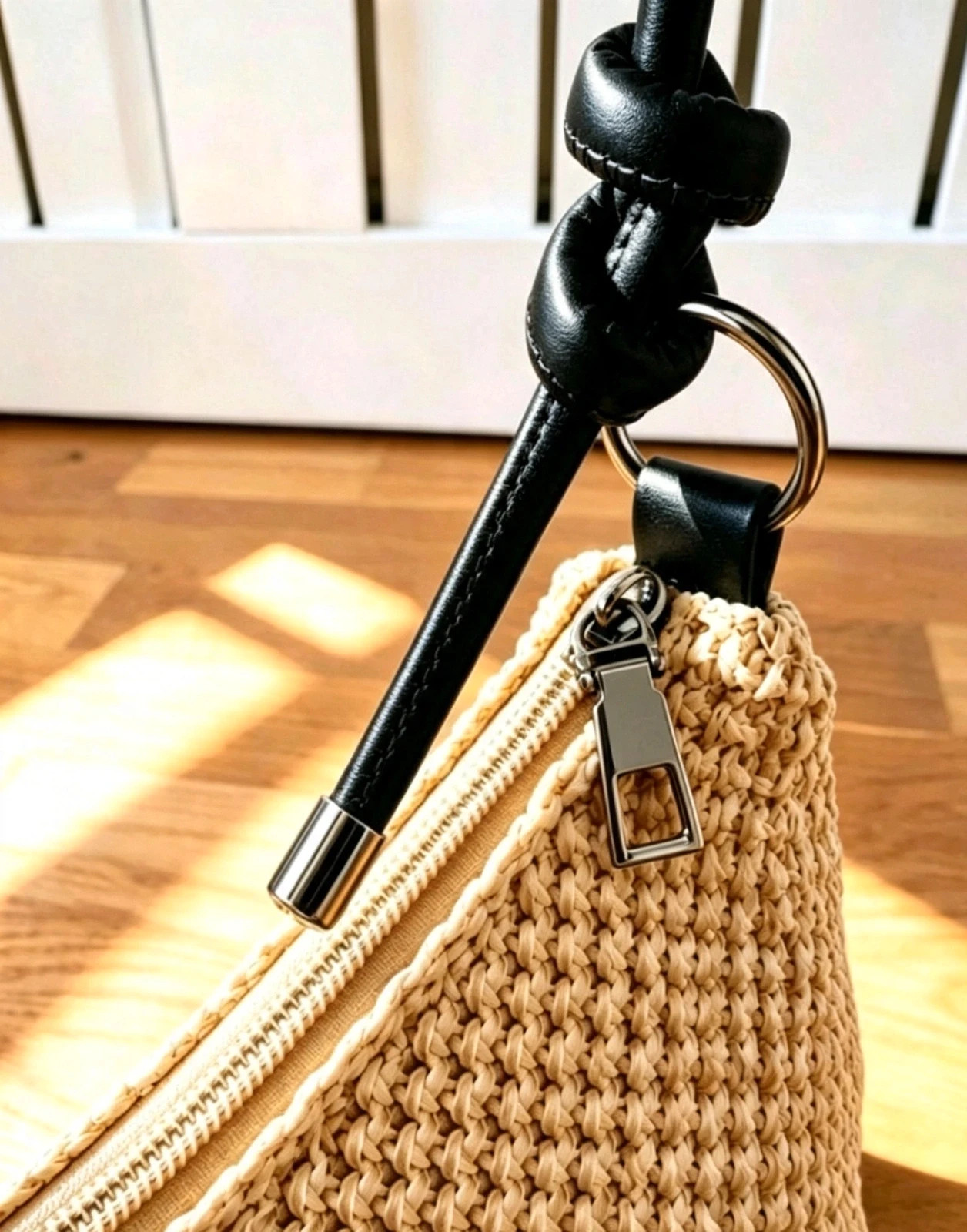 New Black Strap Straw Handbag Summer Coastal Beach Holiday Boho Festival Indie Hippie 2
