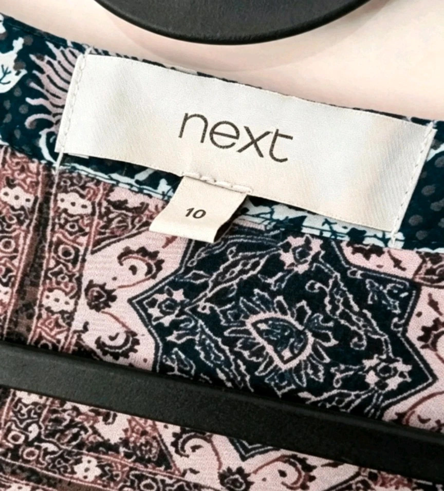 Next Boho Tunic Top | Size 10 | Pink Navy Print | Excellent Condition – Next – taille S / UK 8-10 2
