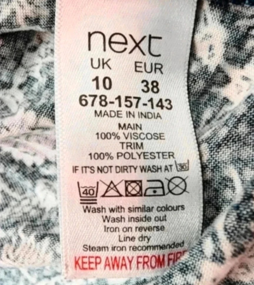 Next Boho Tunic Top | Size 10 | Pink Navy Print | Excellent Condition – Next – taille S / UK 8-10 3