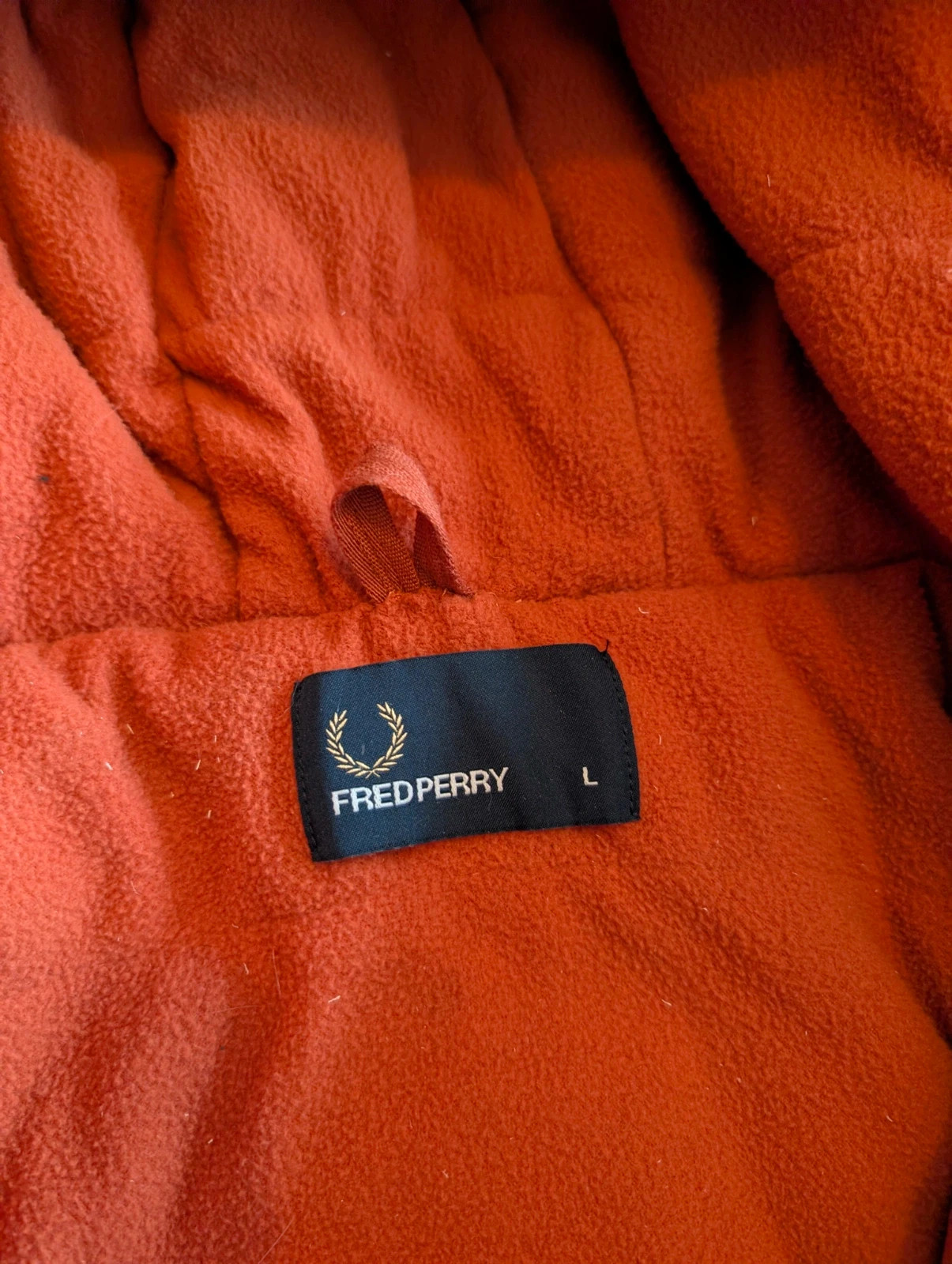 Orange Fred Perry Hooded Padded Brentham Jacket Size L – Fred Perry – taille L 4