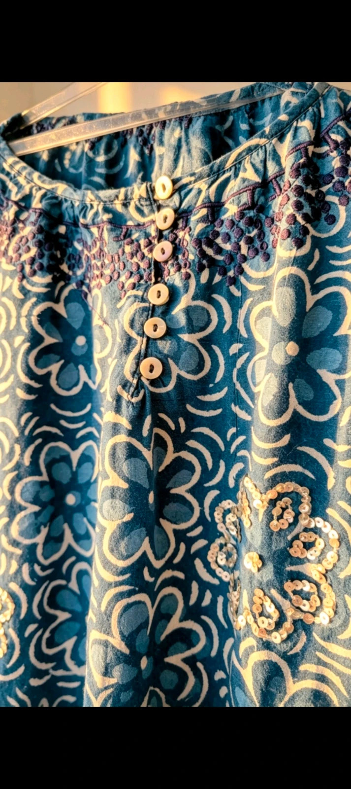 Gharani Strok London Floral 100% Cotton Blouse Boho Festival Summer Indie Earthy Hippie – Gharani Strok – taille S / UK 8-10 2
