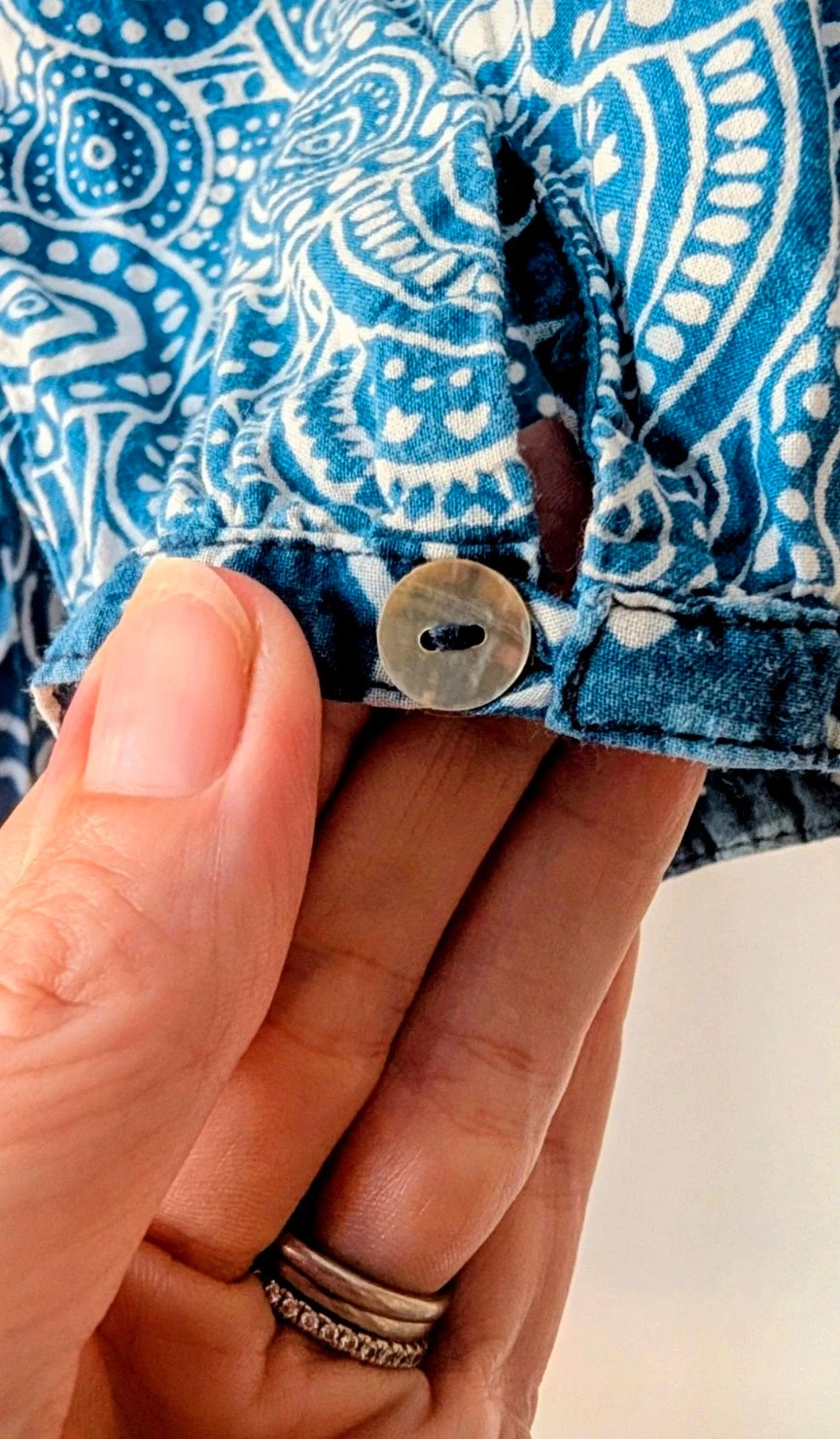 Gharani Strok London Floral 100% Cotton Blouse Boho Festival Summer Indie Earthy Hippie – Gharani Strok – taille S / UK 8-10 4
