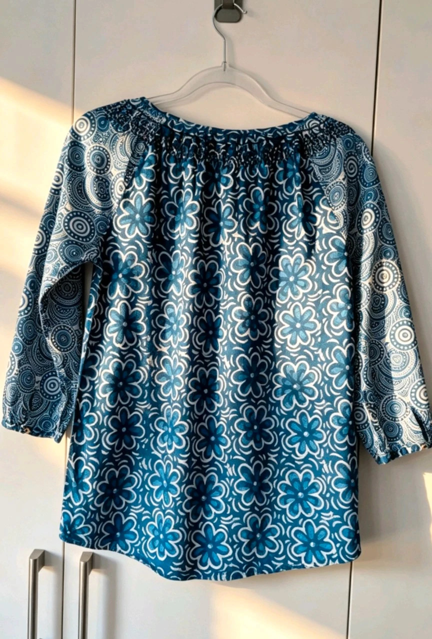 Gharani Strok London Floral 100% Cotton Blouse Boho Festival Summer Indie Earthy Hippie – Gharani Strok – taille S / UK 8-10 5