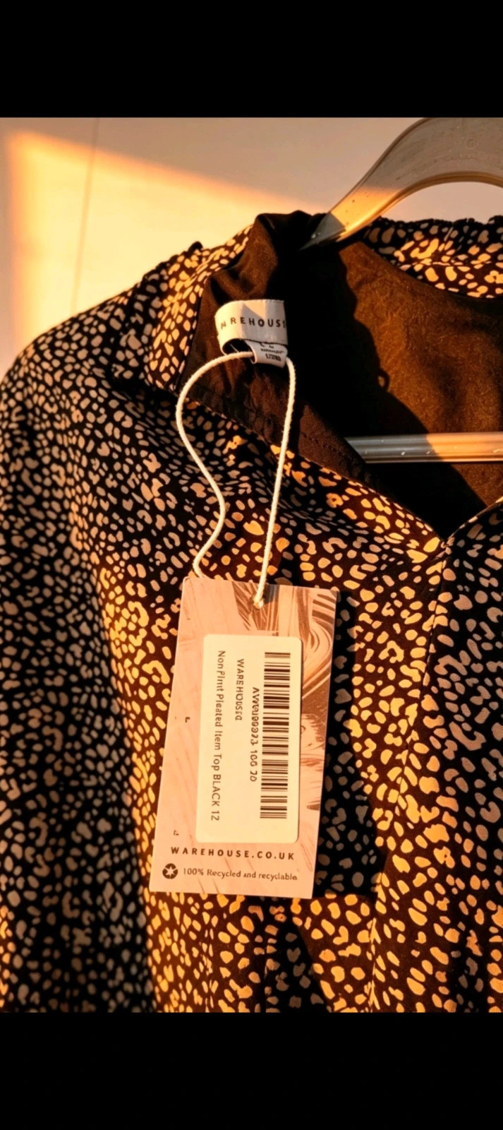 Warehouse Leopard Print Smock Blouse | BNWT | Size 12 | Ruffle Top – Warehouse – taille M / UK 12-14 5