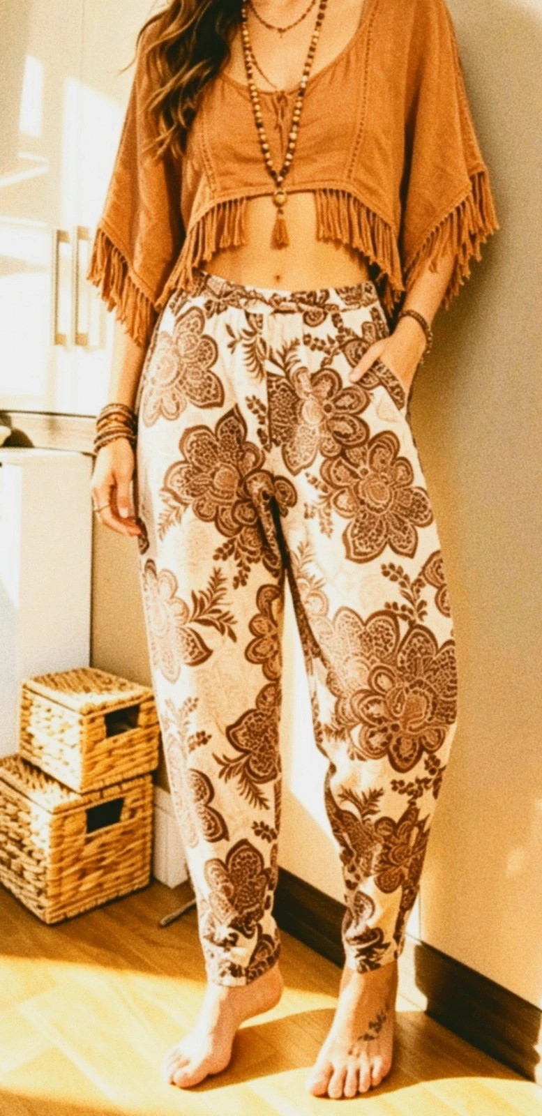 F&F Boho Floral Trousers | Size10 | Festival Holiday Beach – F&F – taille S / UK 8-10 5