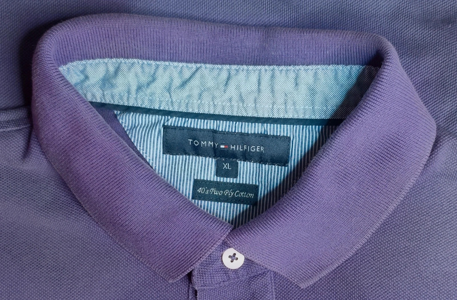 Polo Tommy Hilfiger Morado Manga Corta 100% algodón Talla XL – Tommy Hilfiger – taille XL 2