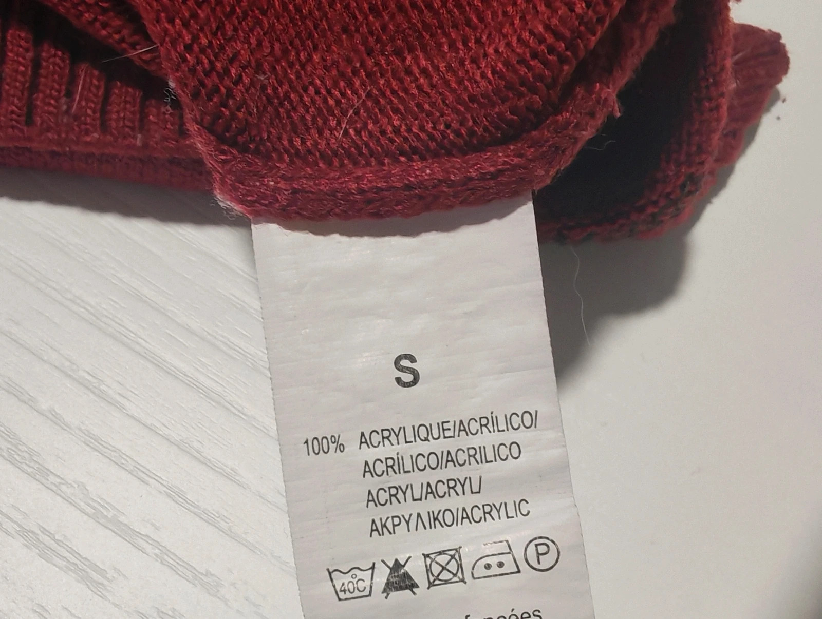 Chaqueta de punto con cremallera burdeos Talla S – taille S 4