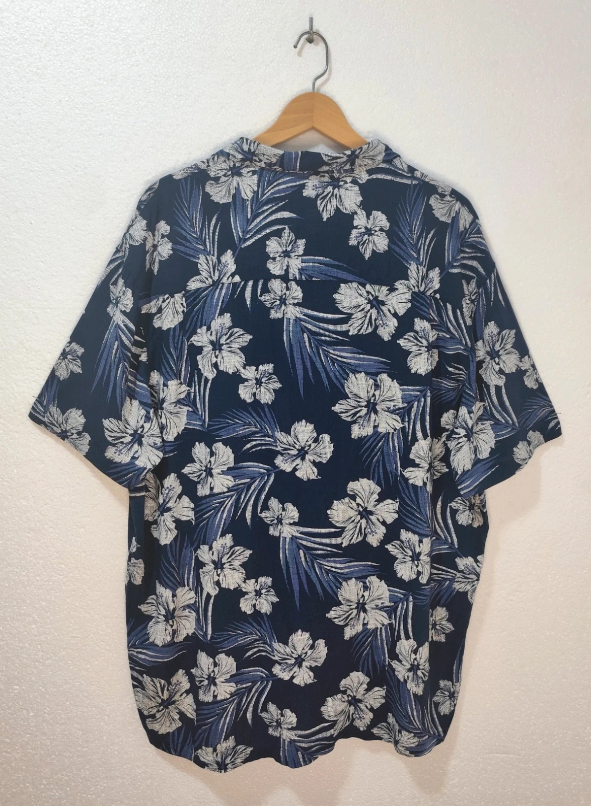 Camisa Hawaiana Azul Con Flores George 100% Rayón Talla XL – George – taille XL 3