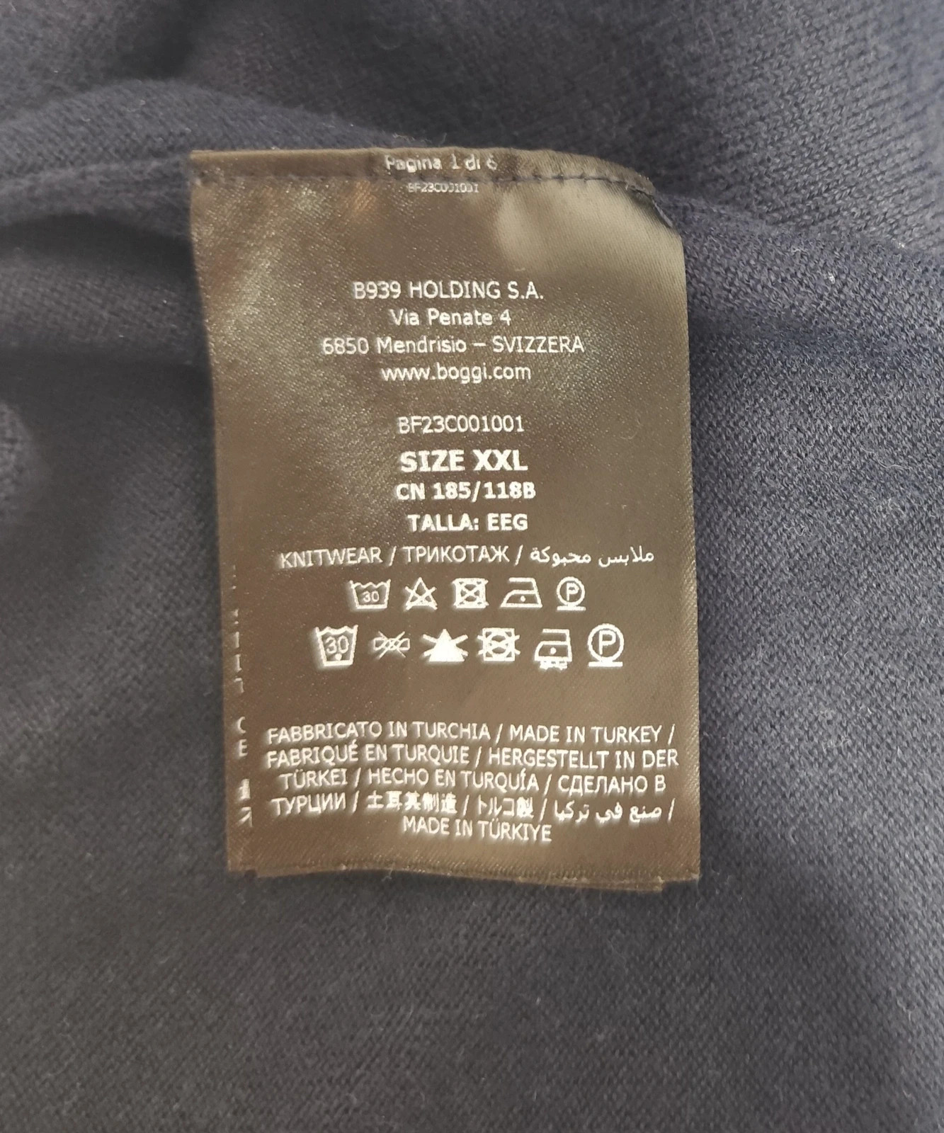 Jersey azul marino Boggi Milano 100% algodón Talla XXL – BOGGI MILANO – taille XXL 3