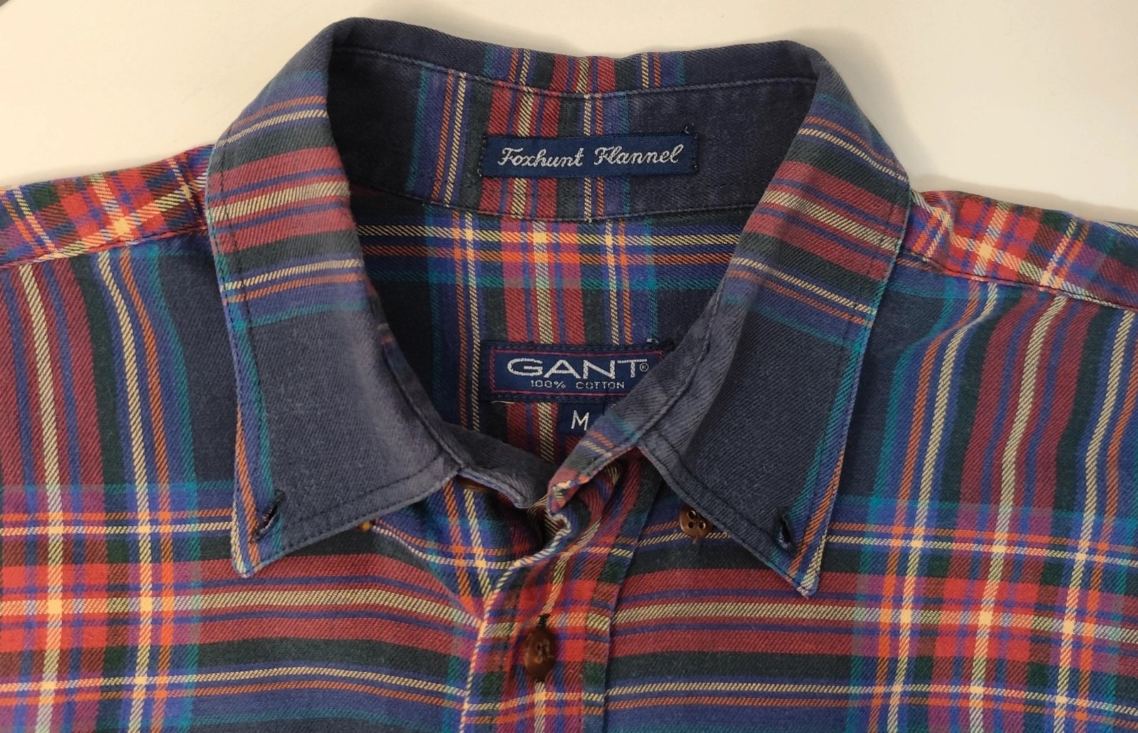 Camisa GANT Vintage Foxhunt Flannel Cuadros Tartán Azul Marino Talla M – GANT – taille M 3