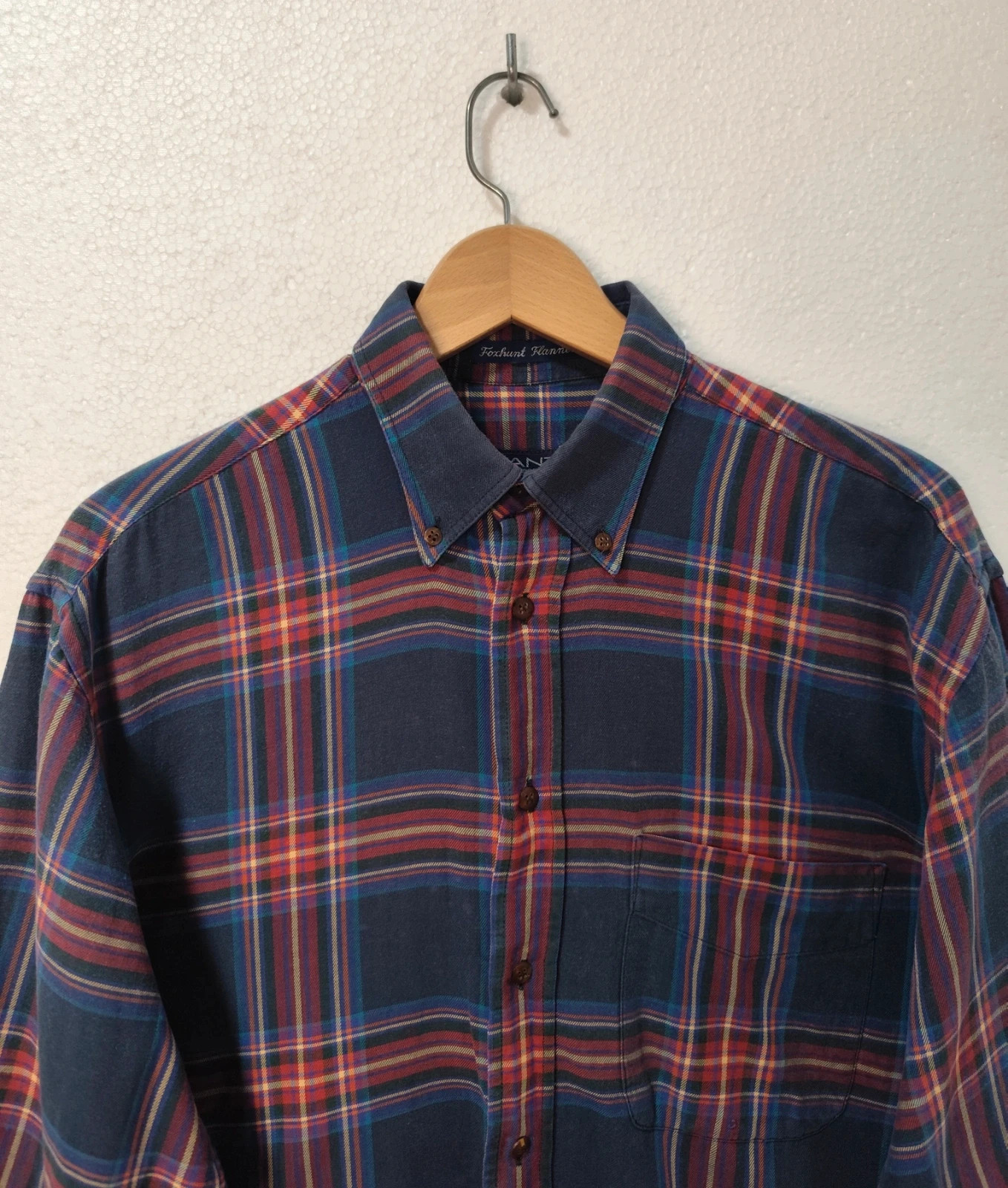 Camisa GANT Vintage Foxhunt Flannel Cuadros Tartán Azul Marino Talla M – GANT – taille M 5