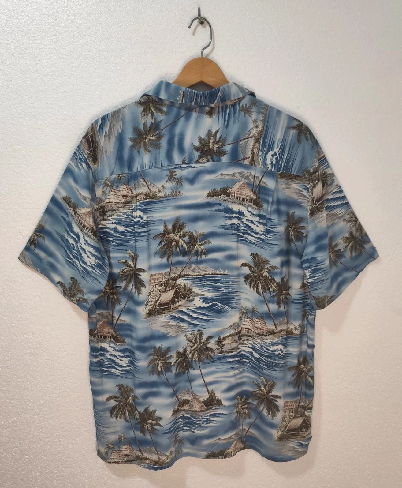 Camisa Hawaiana Vintage Azul Croft & Barrow 100% Rayón Estampado Tropical Talla L – Croft & Barrow – taille L 3