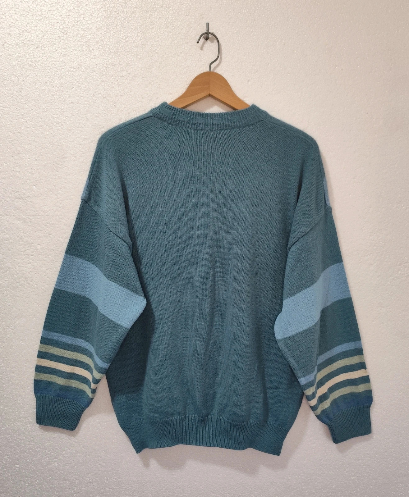 Jersey Vintage Estampado Geométrico azul y verde Talla L – Vintage Dressing – taille L 3
