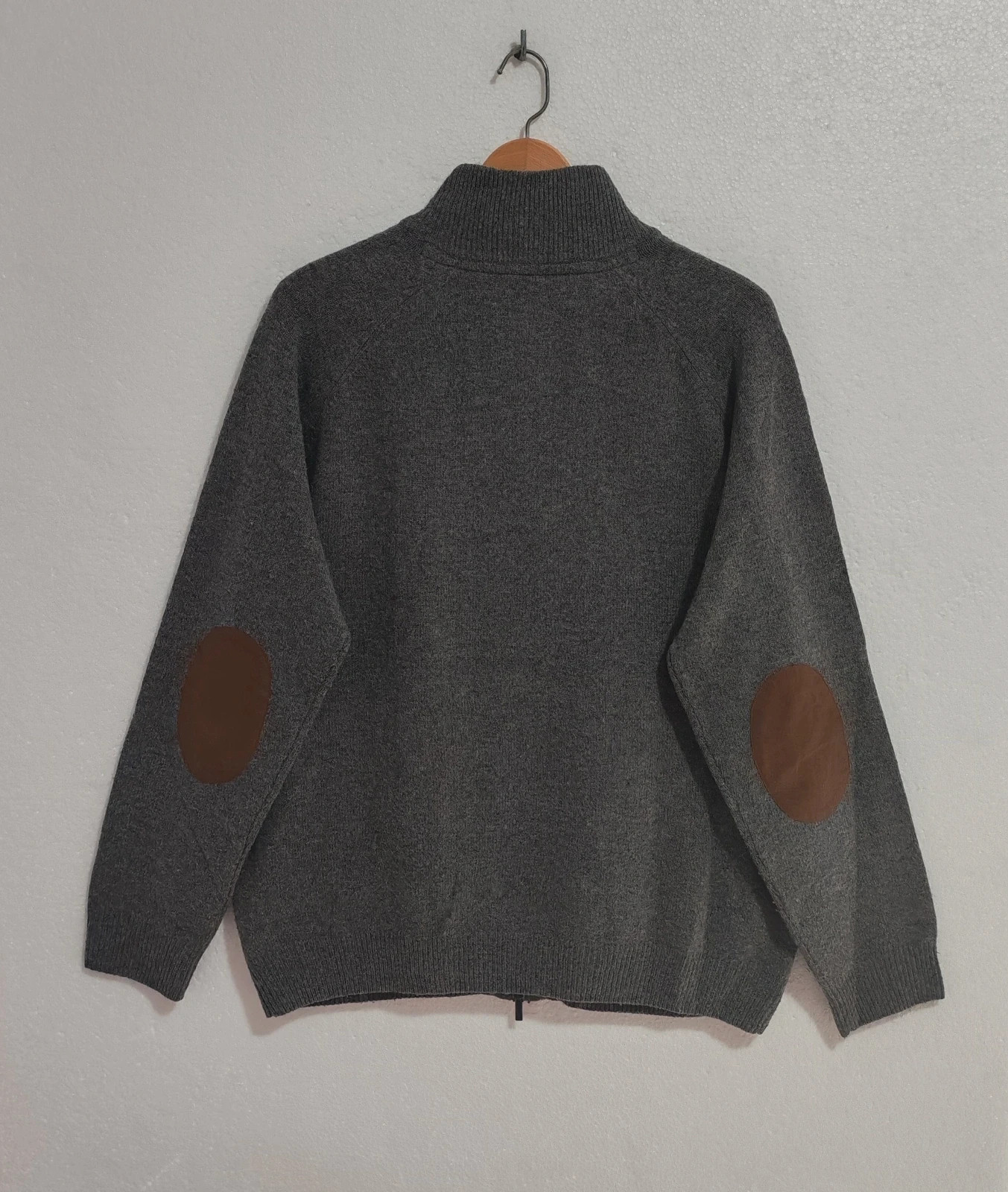 Jersey gris oscuro UNIT 100% lana con cremallera y parches Talla XL – Unit – taille XL 3