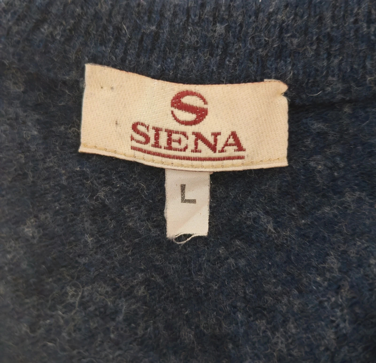 Jersey de punto azul marino de lana SIENA Talla L – Siena – taille L 2