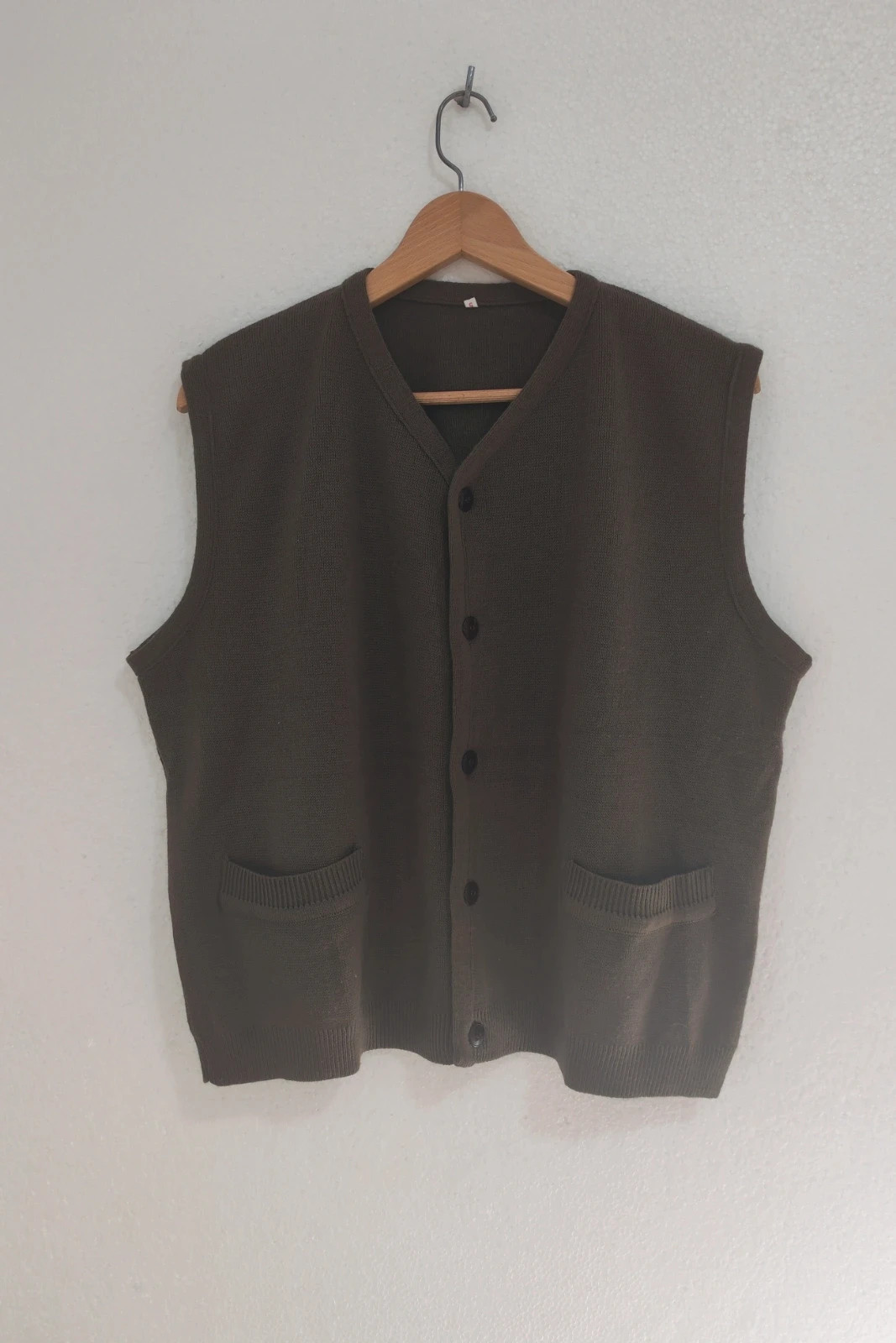 Chaleco Vintage de punto marrón chocolate Talla M – Vintage Dressing – taille M / 38 / 10