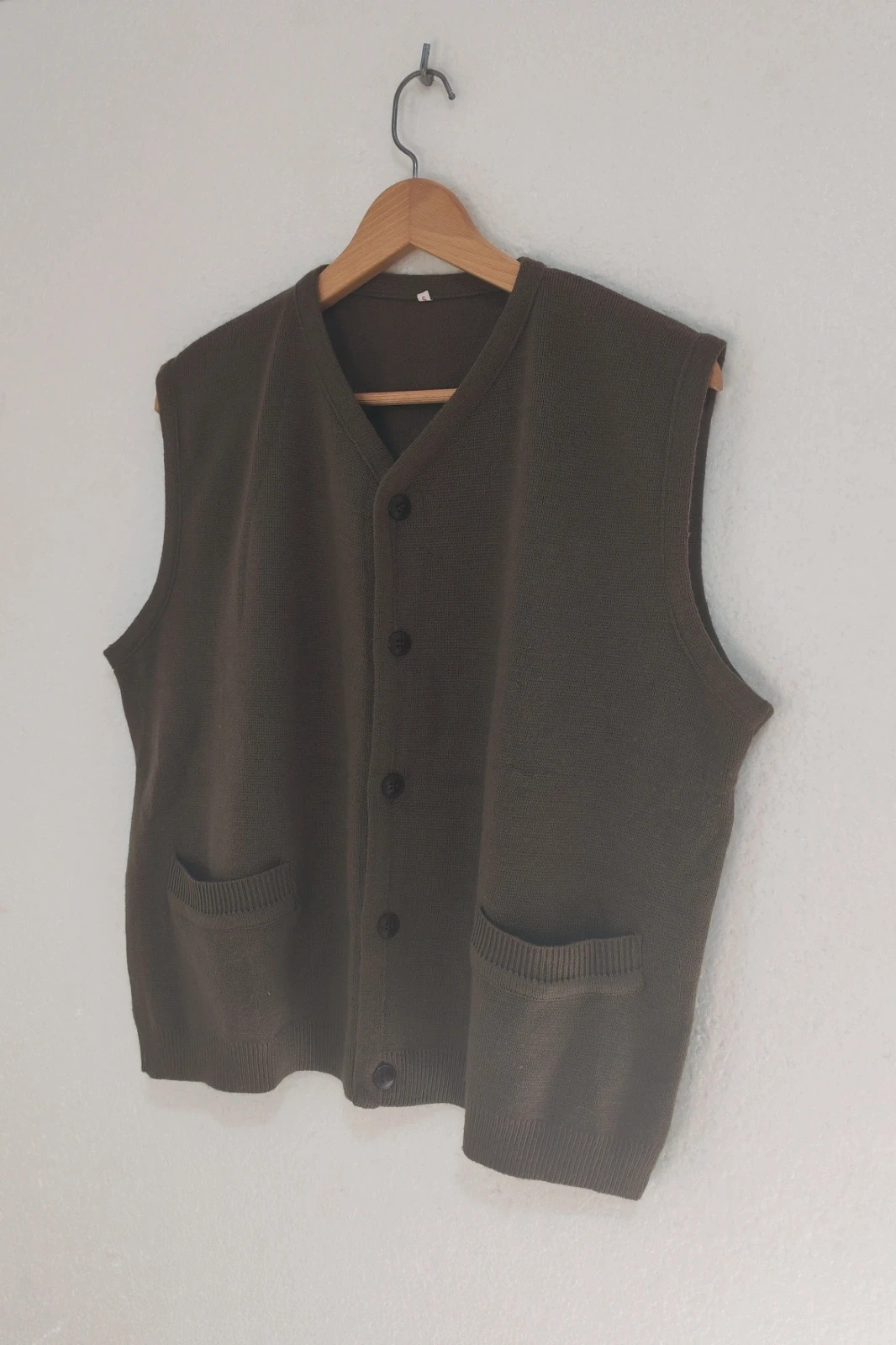 Chaleco Vintage de punto marrón chocolate Talla M – Vintage Dressing – taille M / 38 / 10 5