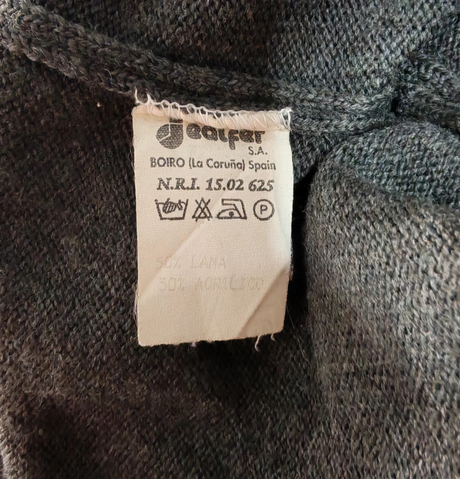 Cárdigan de punto Vintage gris oscuro con coderas de ante Talla L – Vintage Dressing – taille L 3