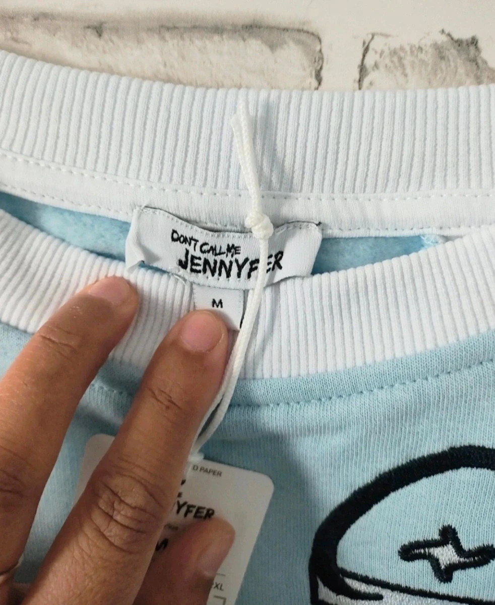 Pull court Ciel et blanc M