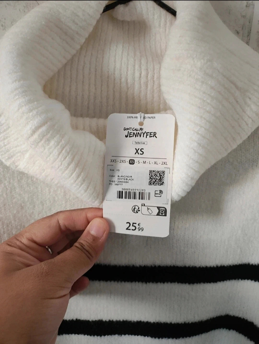 Pull blanc xs new with tag – Don't Call Me Jennyfer – taille XS / 34 / 6 2