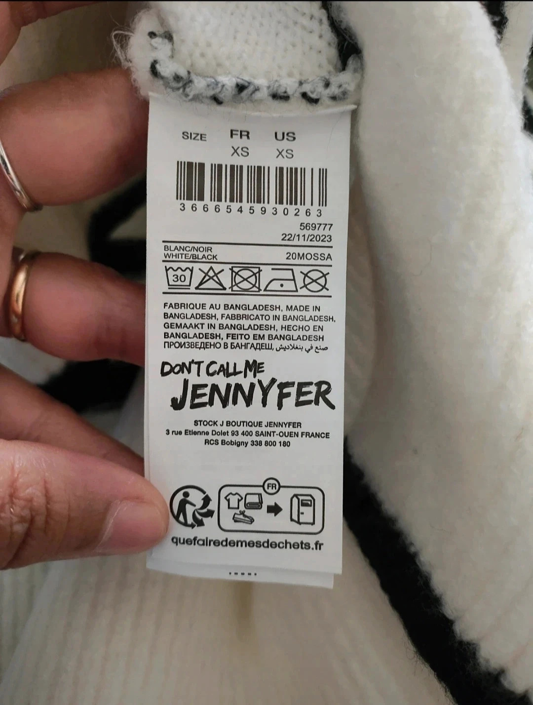 Pull blanc xs new with tag – Don't Call Me Jennyfer – taille XS / 34 / 6 3