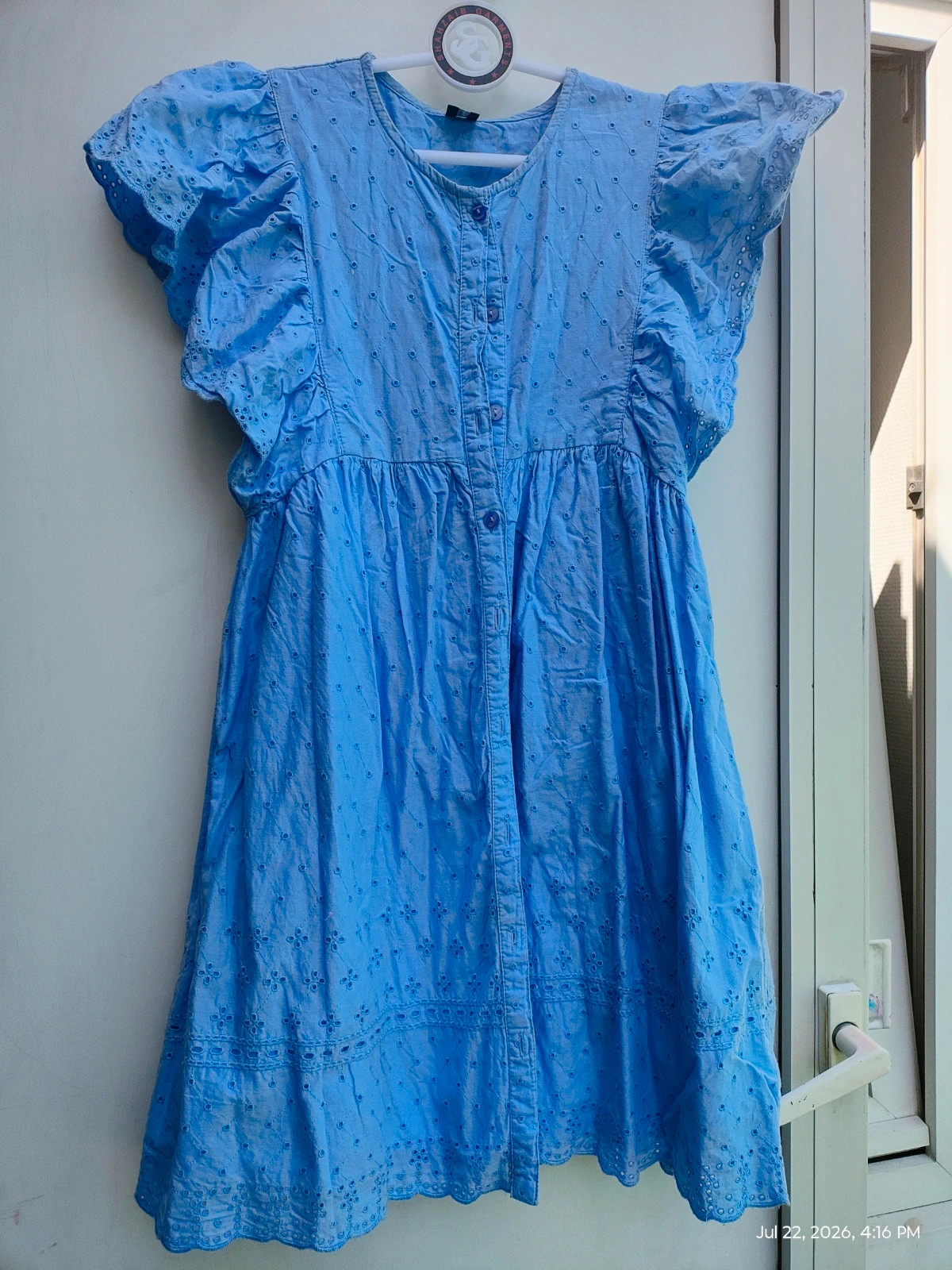 Cotton long dress embroidered 10 years