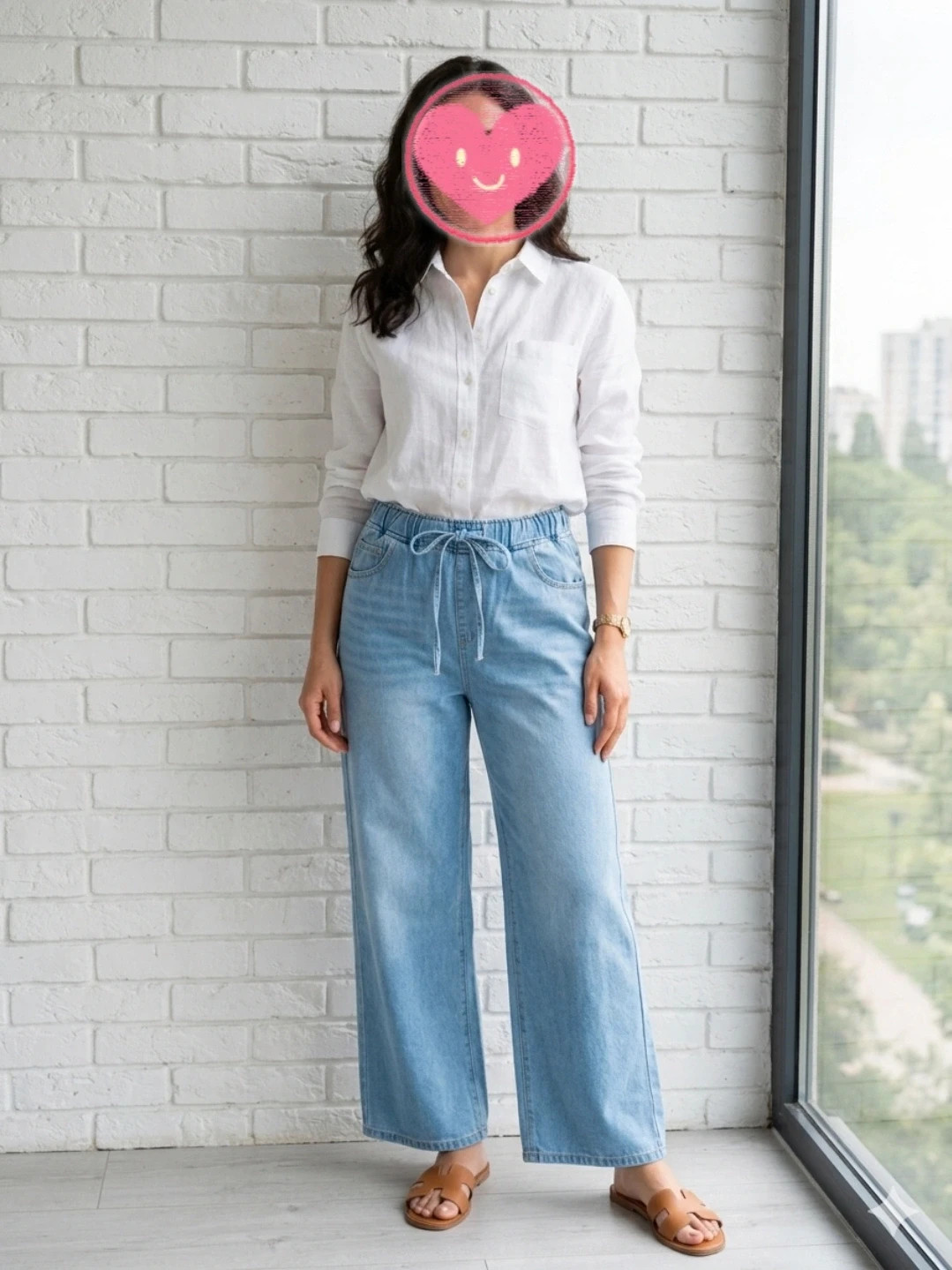 Wide leg jeans new M