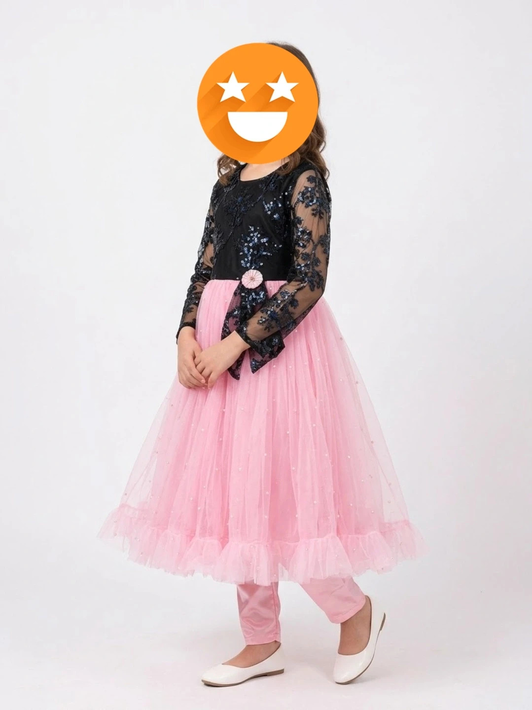 Beautiful 2-Piece Pink & Black Party Outfit / Traditional Set 10 to 12 years