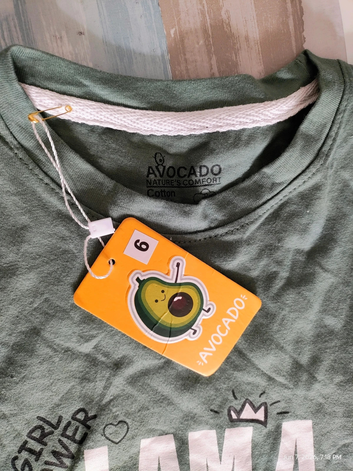 T shirt for girls 5 to 6 years – Avocado – taille 6 ans / 116 cm 2