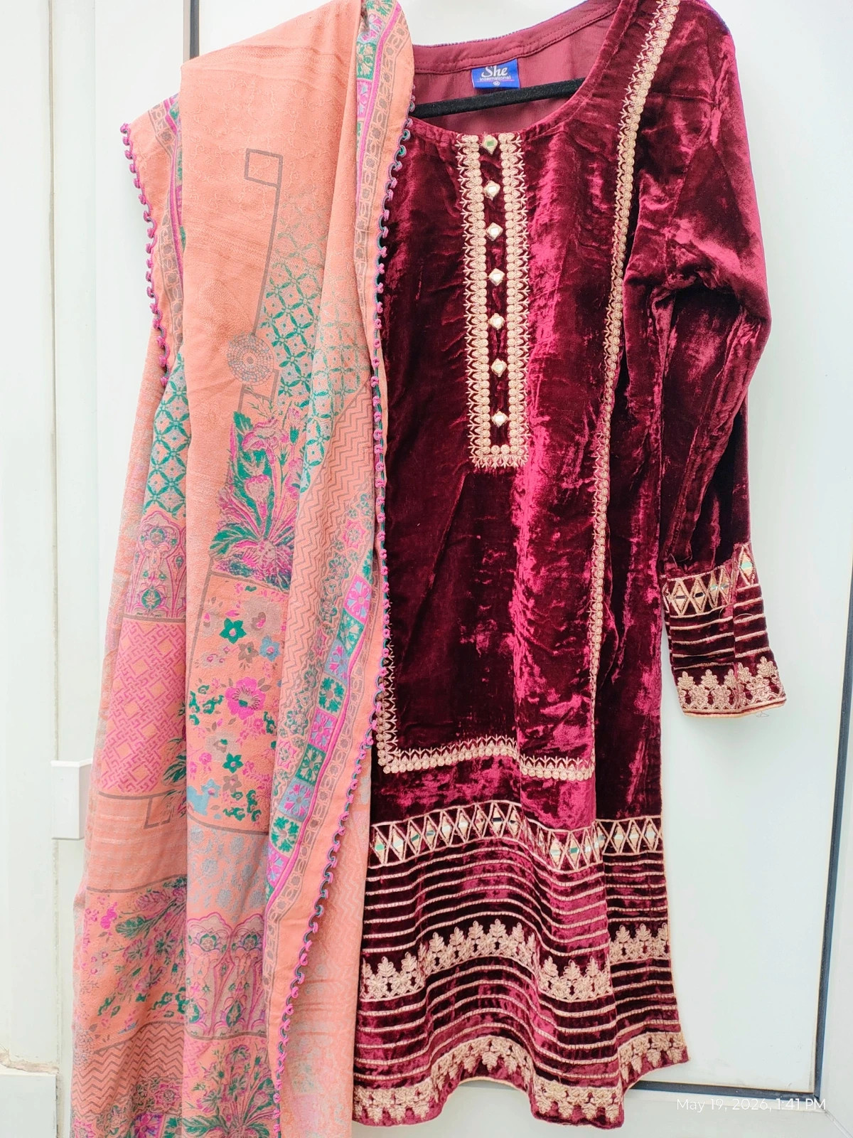 Velvet 2 piece Pakistani suite M – Shah international – taille M / 38 / 10 2