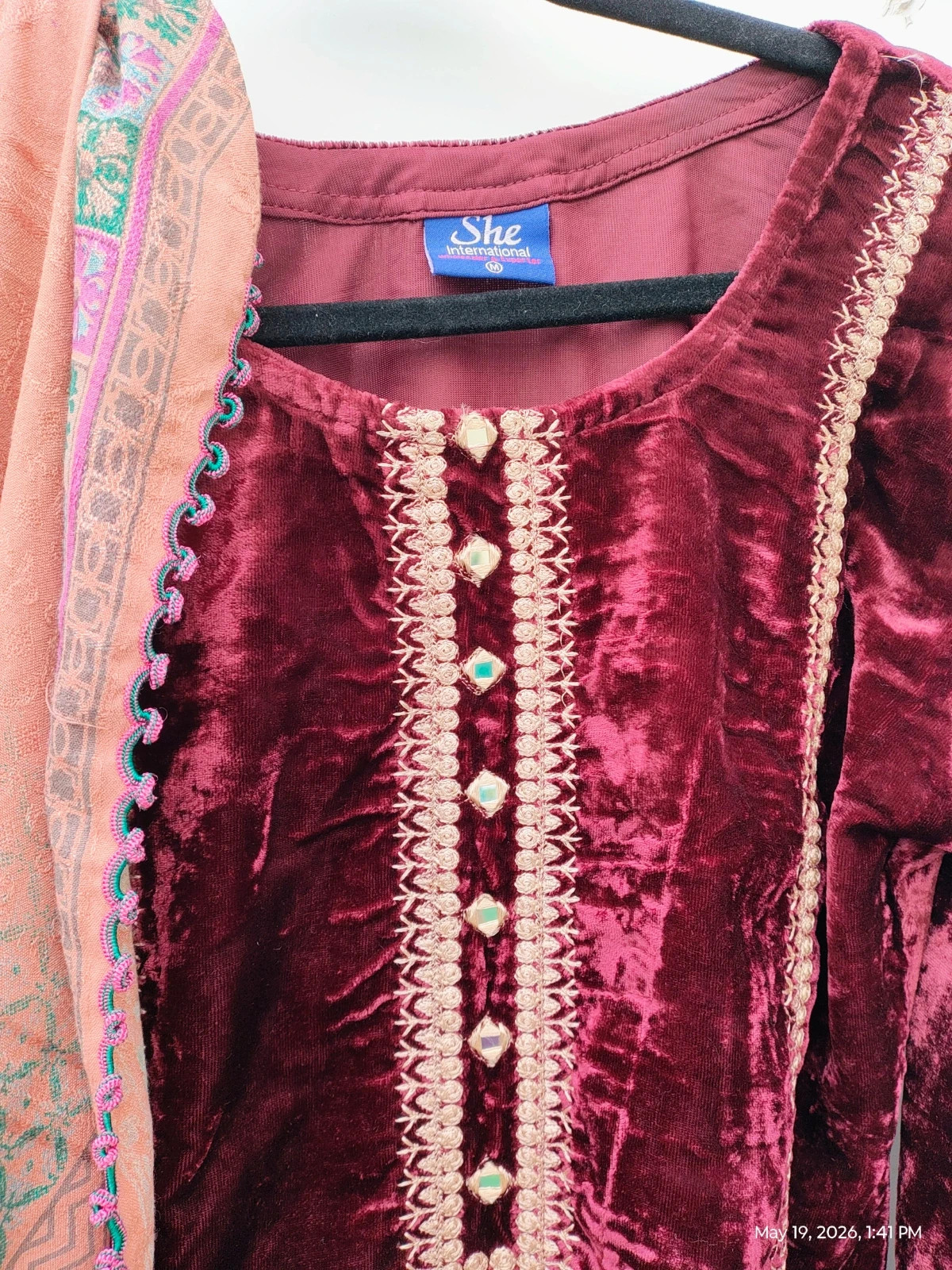 Velvet 2 piece Pakistani suite M – Shah international – taille M / 38 / 10 3