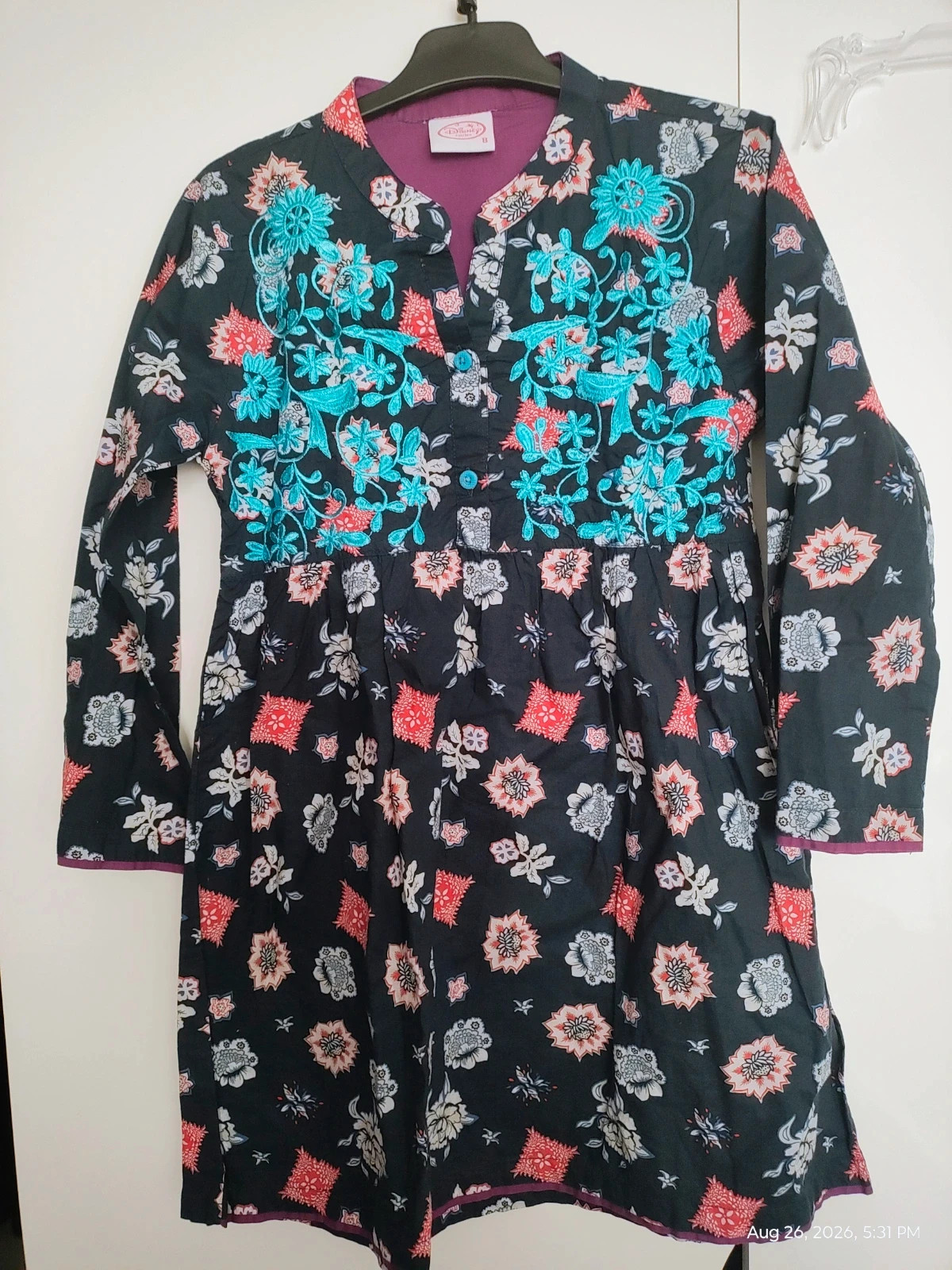 Disney embroidery blouse cotton 8 years