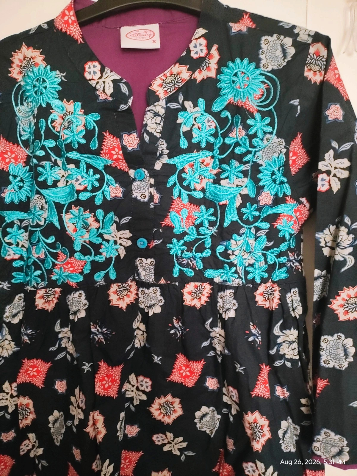 Disney embroidery blouse cotton 8 years – Disney – taille 8 ans / 128 cm 3