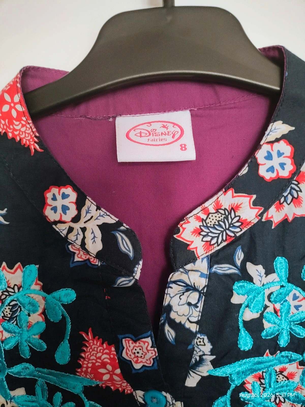 Disney embroidery blouse cotton 8 years – Disney – taille 8 ans / 128 cm 2