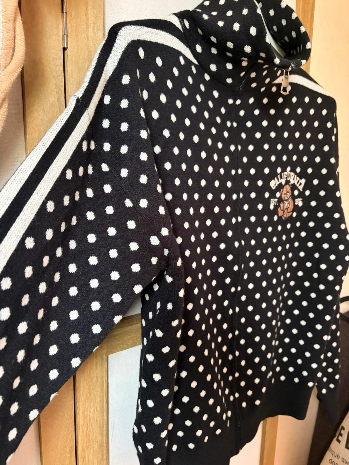 Veste zipée en maille à pois col camionneur california 36-42 – Italia – taille Taille unique 4