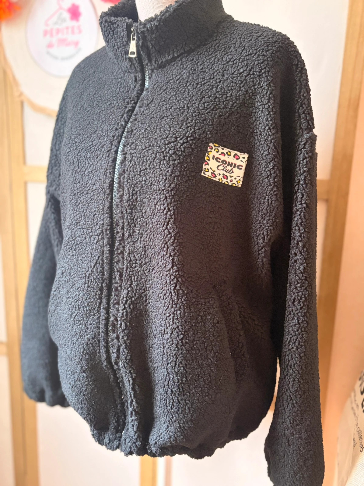 🧸Veste Teddy noir 40/46 polaire Iconic