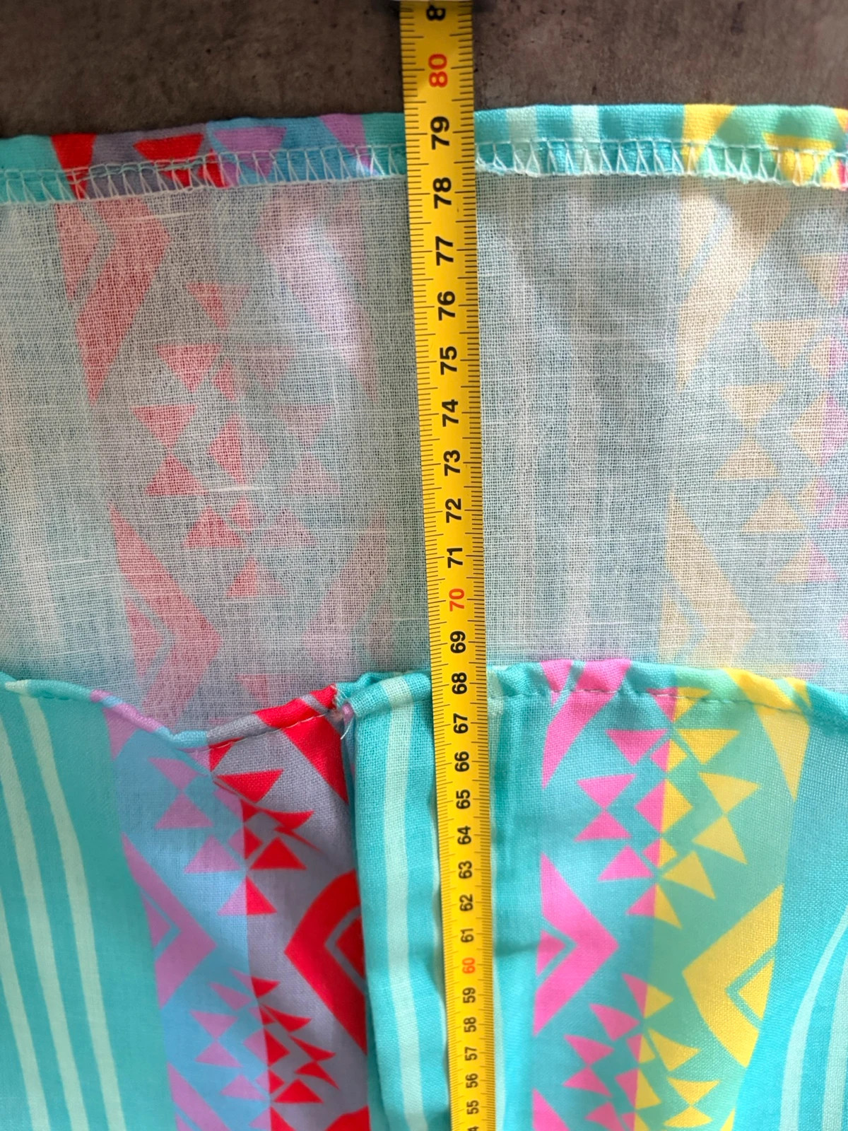 🌈Chemise oversize 40-50 bleu turquoise et logos ethniques – M-Made in Italy – taille Taille unique 5