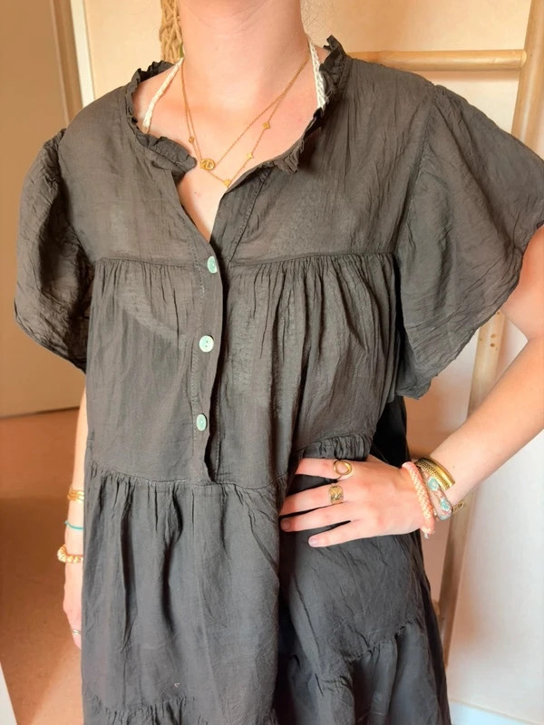🤎Robe voile de coton chocolat 36/44 – Italia – taille Taille unique 4
