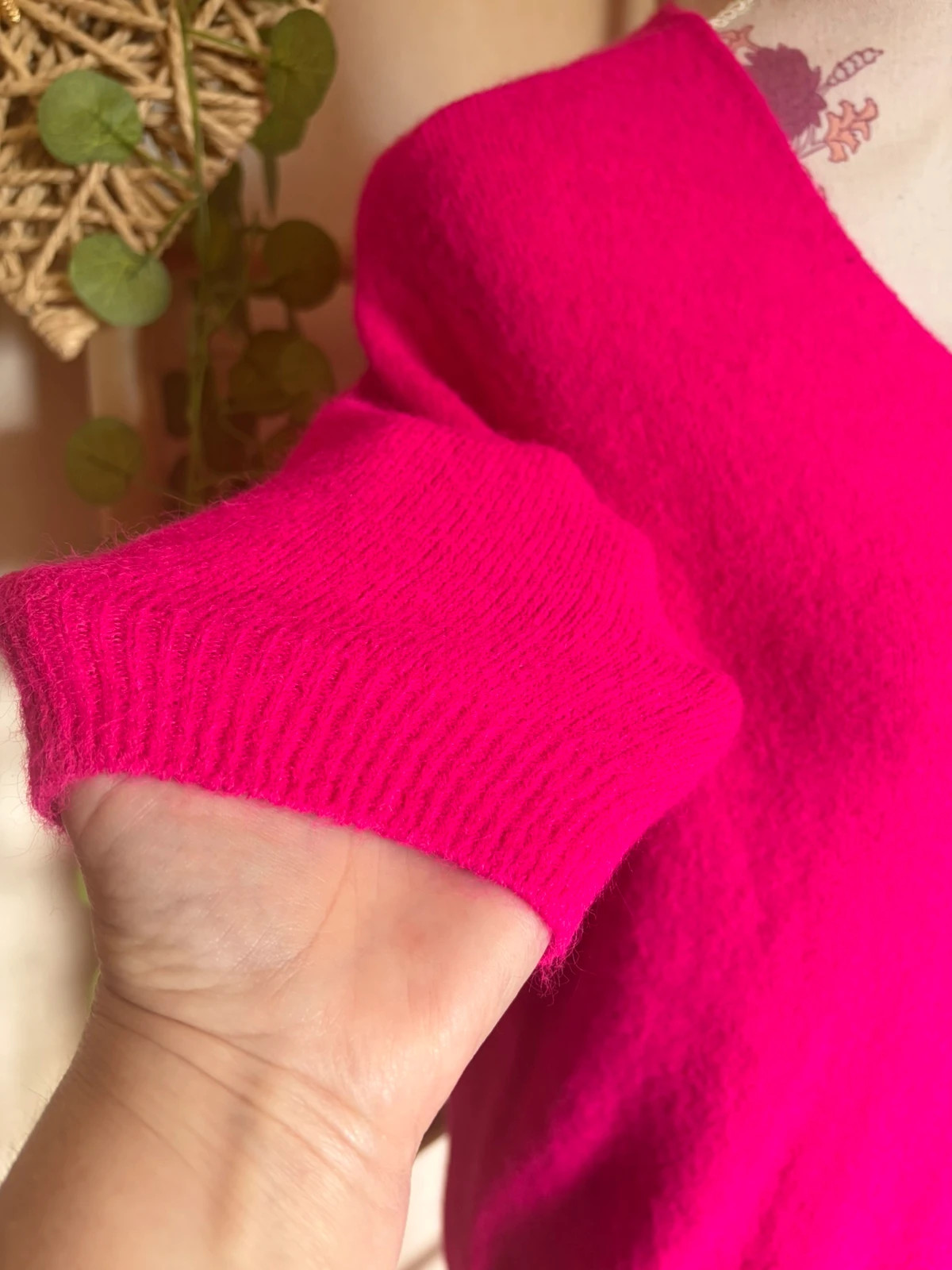 🌺Pull col V flash fuchsia 36/40 – M-Made in Italy – taille Taille unique 2