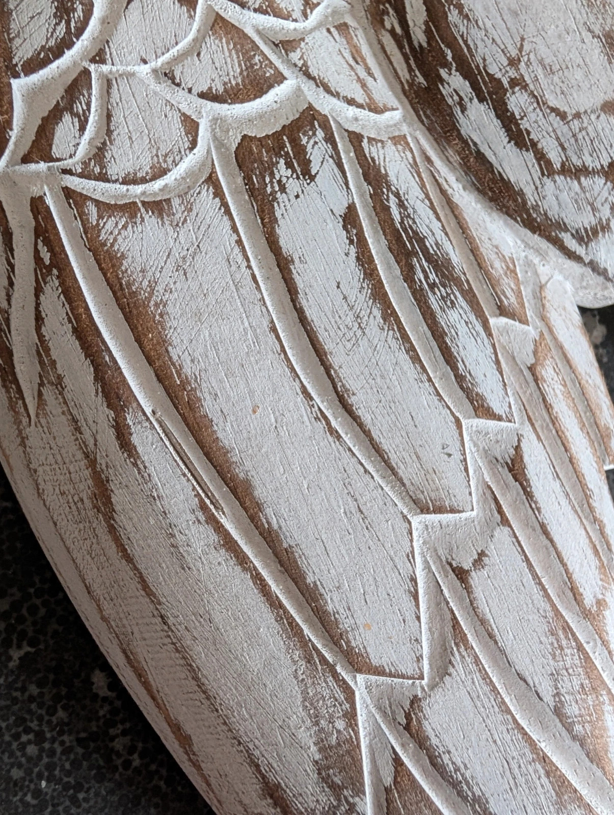 Paire d'ailes d'ange avec coeur en bois blanchi – Autre 3