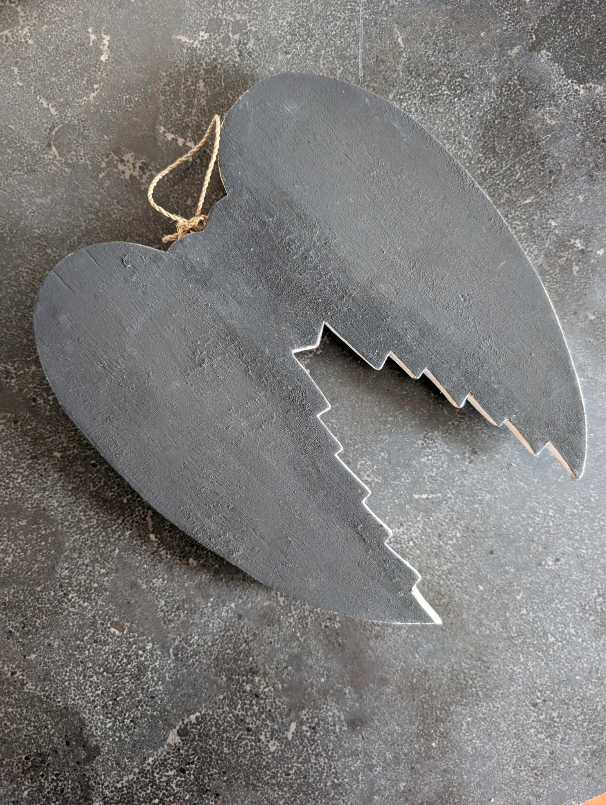 Paire d'ailes d'ange avec coeur en bois blanchi – Autre 5