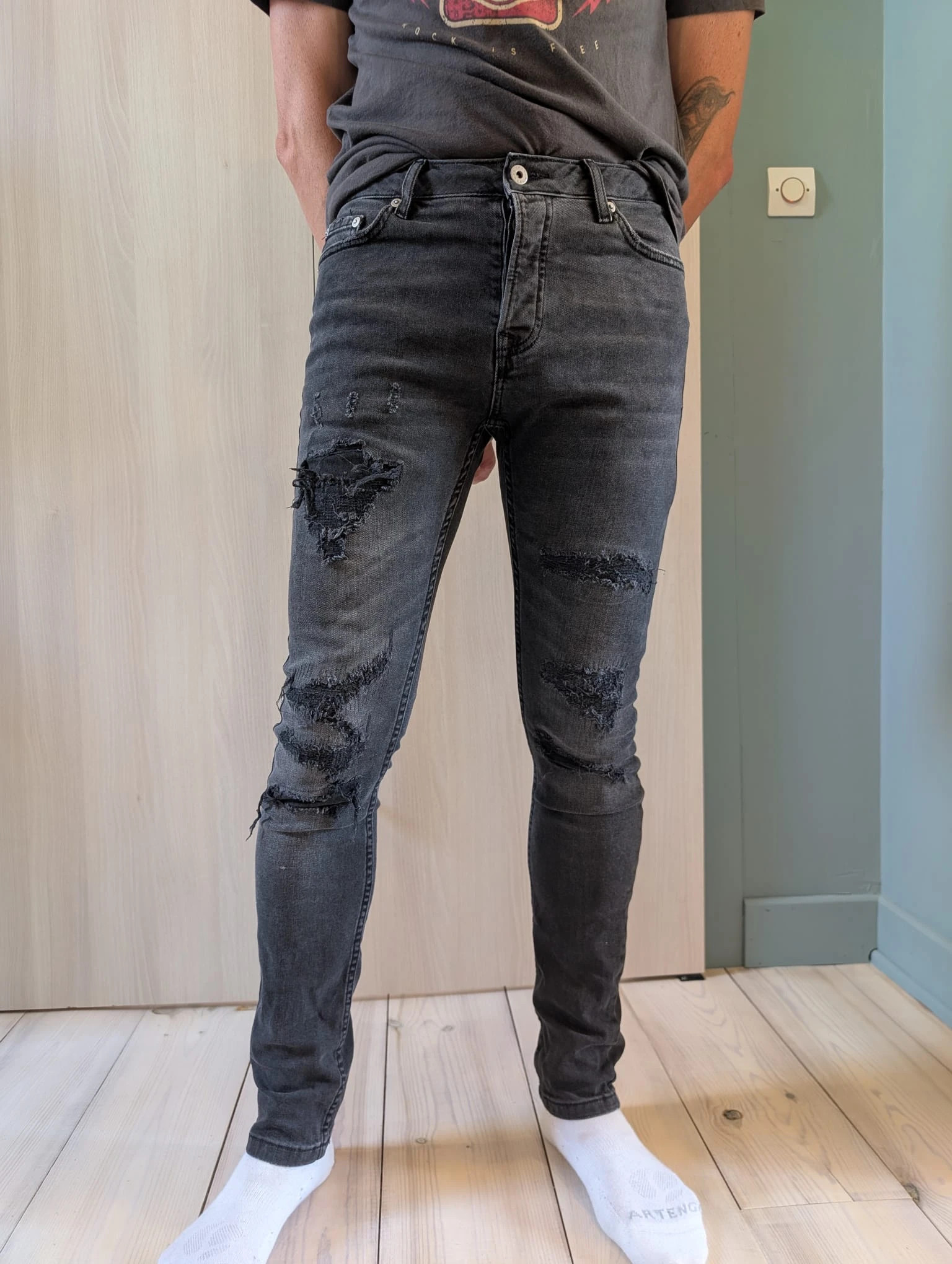 Jean Homme skinny stretch effet usé