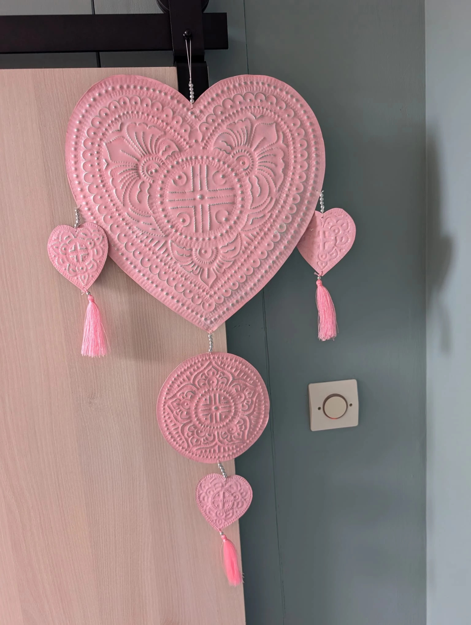 Suspension décorative - Cœur rose