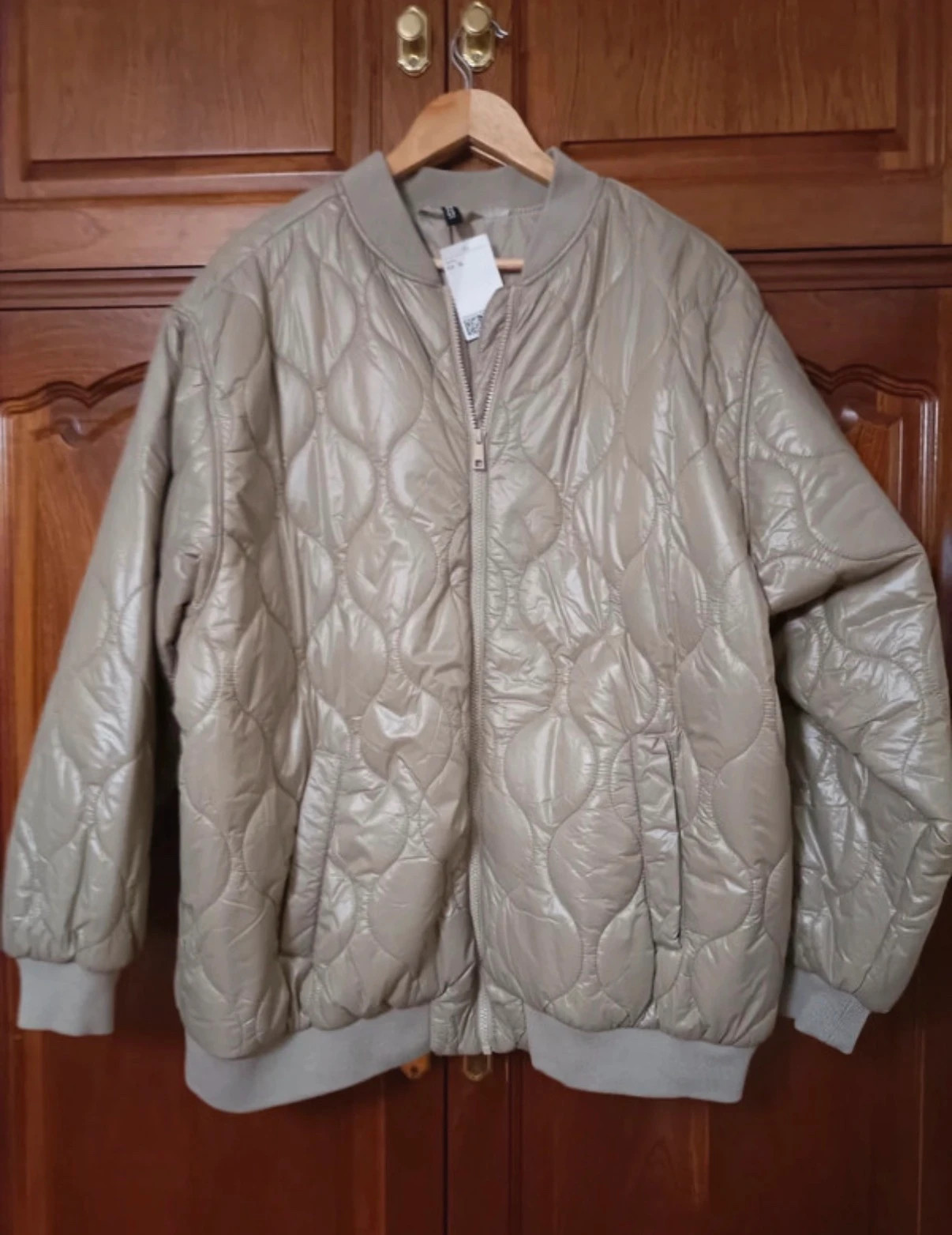 Chaqueta acolchada ligera beige bomber oversize h&m veste matelassée v15 – H&M – taille XL / 42 / 14 2