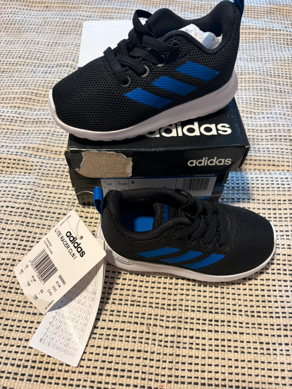 Zapatillas de deporte adidas lite racer cln i negras y azul talla 22 nuevas en caja original. – adidas – taille 22