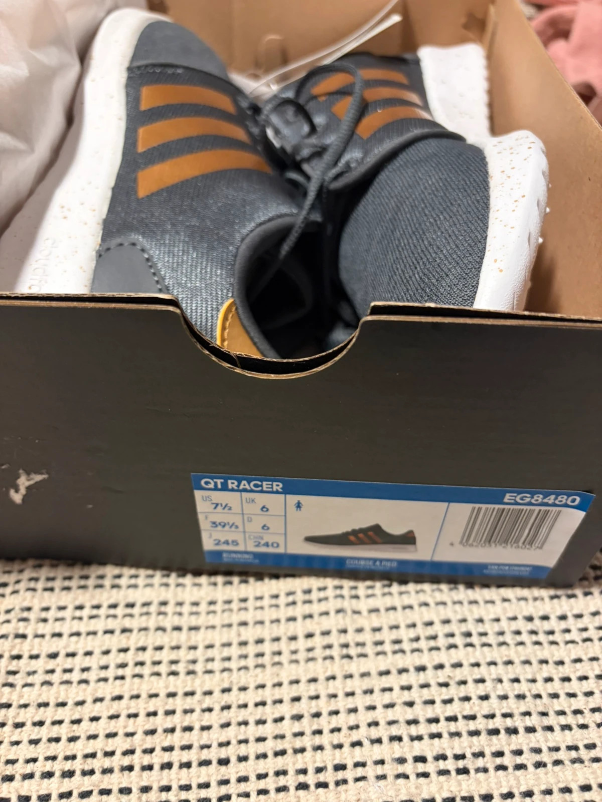 Zapatillas adidas QT Racer mujer gris y dorado talla 39 1/3 – adidas – taille 39.5 3