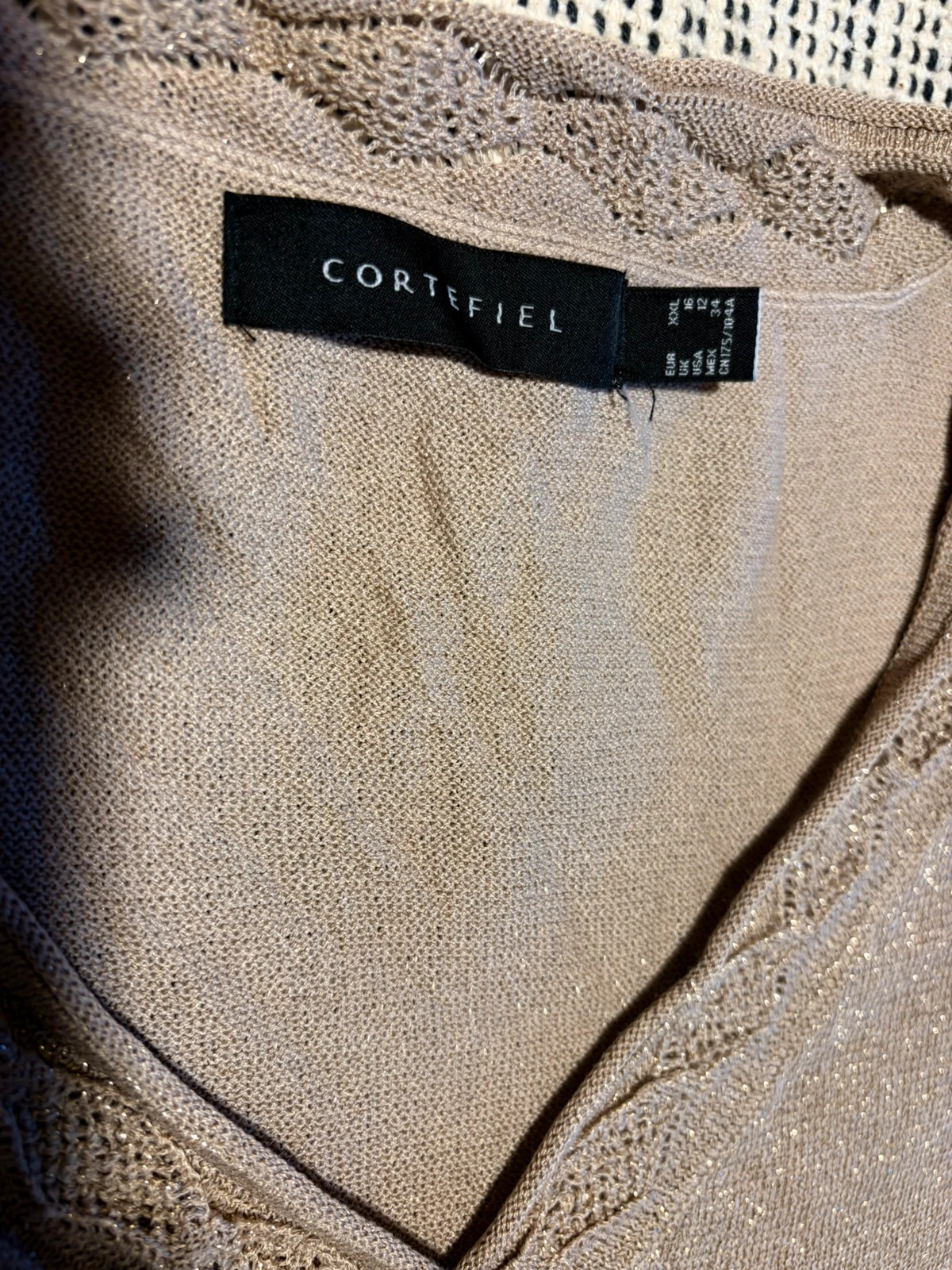 Jersey fino cortefiel lúrex dorado mujer pull maille brillant xxl – Cortefiel – taille XXL / 44 / 16 2