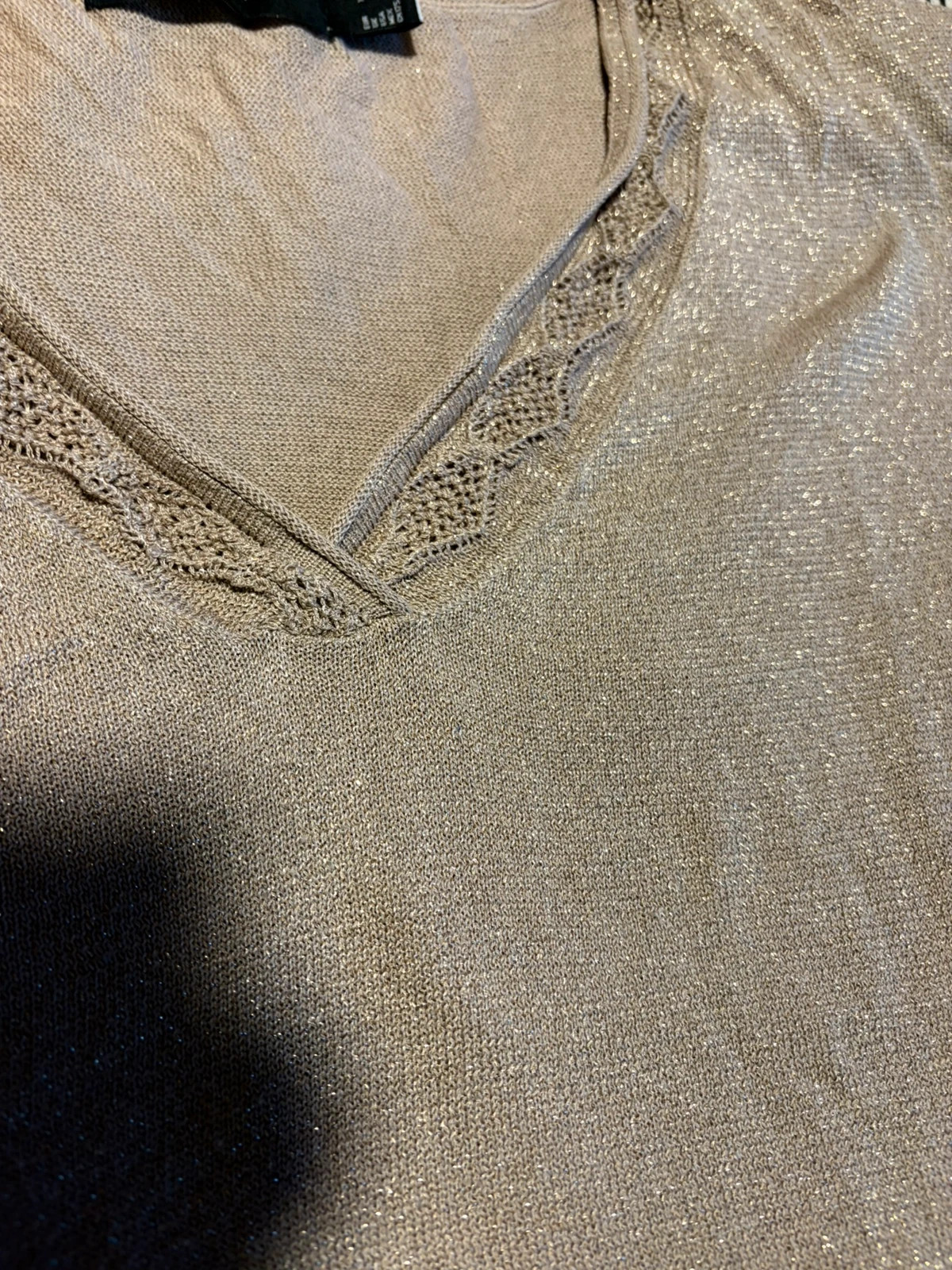 Jersey fino cortefiel lúrex dorado mujer pull maille brillant xxl – Cortefiel – taille XXL / 44 / 16 5